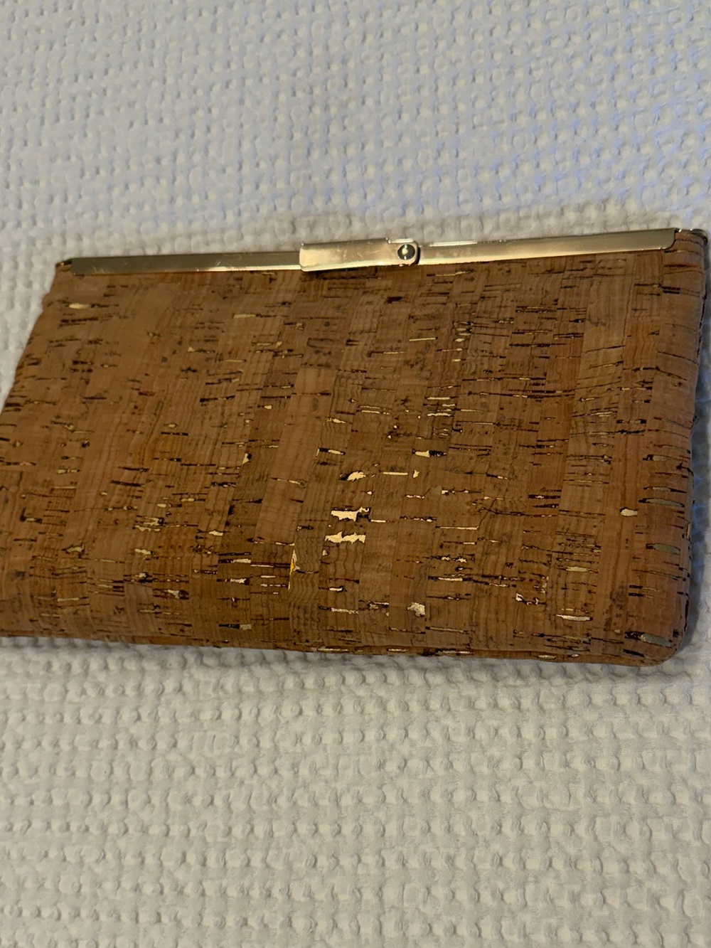 J. Crew Cork Clutch with Gold Hardware